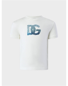 Футболка с лого в стразах Dolce&gabbana