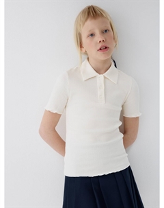 Поло в рубчик с короткими рукавами для девочек Sela