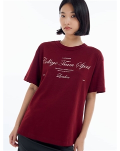 Футболка с надписью College Team Spirit Твое