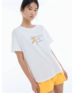 Хлопковая пижама с футболкой с яркими шортами Твое