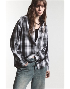 Рубашка oversize в клетку с вшитым топом Befree