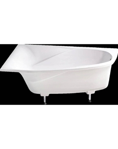 Ванна из искусственного камня Селена 01010080 170x100 см, угловая, левая, встраиваемая, матовая белая, асимметричная, на ножках Astra form