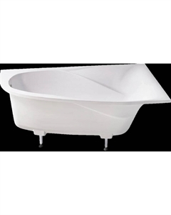 Ванна из искусственного камня Селена 01010081 170x100 см, угловая, правая, встраиваемая, матовая белая, асимметричная, на ножках Astra form