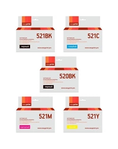 Картридж струйный EasyPrint IC-CLI521_SET (PGI-520BK/CLI-521), черный, черный, голубой, пурпурный, желтый, совместимый, для Canon PIXMA MX860, MX870, iP3600, iP4600, iP4700 Easyprint