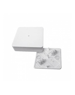 Коробка разветвительная квадратная 100ммx100мм, глубина 28мм, наружный монтаж, IP42, белый, с крышкой, клеммная колодка, EKF PROxima КМР-030-032кг (plc-kmr-030-032kg) Ekf