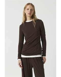 Лонгслив шоколадного цвета классического кроя 2mood