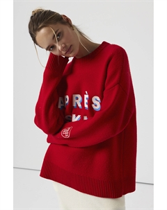 Джемпер с вышивкой красного цвета 2mood