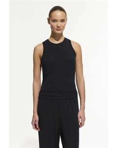 Майка двойная из тонкого трикотажа черного цвета 2mood