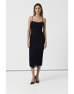 Платье миди из сетки черного цвета 2mood