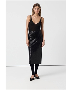 Юбка миди из пайеток черного цвета 2mood