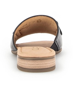 Мюли "RHODOS", блочный каблук, летняя обувь, тапочки с декоративным элементом, черный Gabor