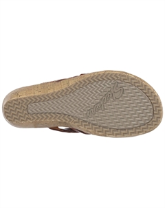 Мюли "BEVERLEE-HOT SPRING", каблук-танкетка, летняя обувь, тапочки с красивой контрастной строчкой, коричневый Skechers