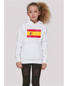 Толстовка "Испания, флаг Испании потертый", принт, белый F4nt4stic