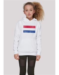 Толстовка "Потрепанный флаг Нидерланды Нидерланды Голландия", принт, белый F4nt4stic