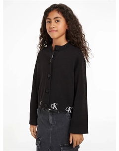 Кардиган Jeans "MONOGRAM LOGO CARDIGAN", для детей до 16 лет, черный Calvin klein