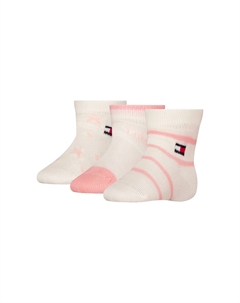 Носки «TH BABY SOCK 3P NEWBORN GIFTBOX», (3 шт. в упаковке), с плоским мыском, цвет soft pink Tommy hilfiger