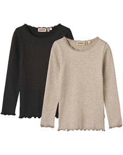 Рубашка с длинными рукавами «2 Rib T-Shirt L/S Reese», цвет gravel melange black Wheat