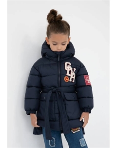 Полупальто с тканевым поясом, синий Gulliver