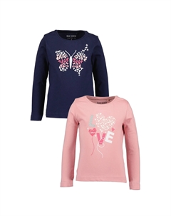 Рубашка с длинными рукавами «Рубашки с длинными рукавами для девочек MARKETPLACE - упаковка из 2 шт.», цвет M03 - ULTRAMARIN + MAUVE Blue seven