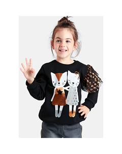 Толстовка «Buddy Cats» с кошачьим принтом, черный Denokids