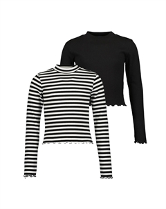 Рубашка с длинными рукавами «Рубашки с длинными рукавами и воротником стойкой для девочек-подростков », цвет M01 - OFFWHITE + SCHWARZ Blue seven