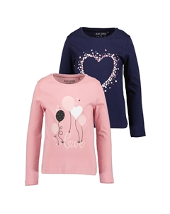 Рубашка с длинными рукавами «Рубашки с длинными рукавами для девочек MARKETPLACE - упаковка из 2 шт.», цвет M02 - MAUVE + ULTRAMARIN Blue seven