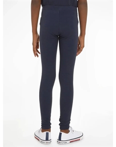 Леггинсы "ESSENTIAL LEGGING" с надписью логотипа на левой штанине, цвет морской волны Tommy hilfiger