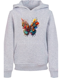 Толстовка "Бабочки Цветы", принт, серый F4nt4stic
