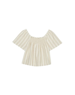 Блузка с короткими рукавами "из хлопка и льна", бежевый Marc o'polo