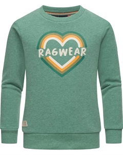 Свитер "Evka Print", стильный свитшот для девочек с классным логотипом, мятный Ragwear