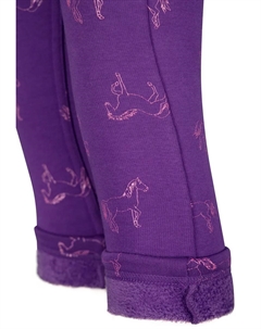 Термолеггинсы с тонким принтом лошади по всей поверхности, фиолетовый Salt and pepper