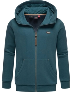 Толстовка с капюшоном "Нези Зип", стильная жилетка с капюшоном для девочек однотонная, цвет Petrol Ragwear