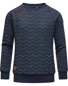 Свитер "Darinka Zig Zag", стильный свитшот для девочек с зигзагообразным узором, цвет морской волны Ragwear