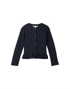 Кардиган с воланами, синий Tom tailor