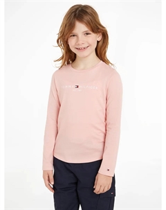 Рубашка с длинными рукавами "ESSENTIAL TEE L/S" и надписью логотипа, цвет Soft Rose Tommy hilfiger