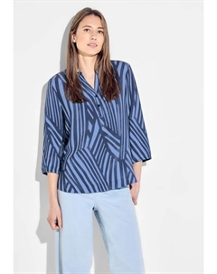 Блуза с длинными рукавами и планкой с пуговицами, голубой Cecil