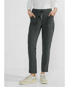 Брюки из ткани, смесь мягких материалов, хаки Cecil