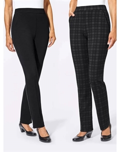 Трикотажные брюки, цвет Schwarz + Schwarz-Kariert Classic basics