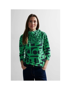 Рубашка с воротником стойкой и графическим узором, зеленый Cecil