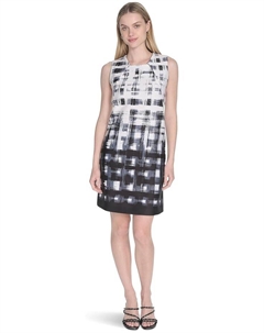 Платье Scuba, черный мульти Calvin klein