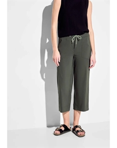 Брюки 3/4, завышенная талия, хаки Cecil