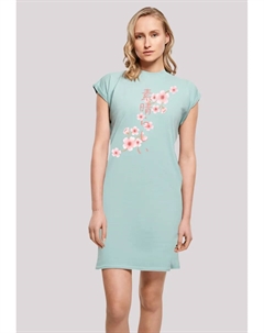 Платье-рубашка "Cherry Blossom Asia", принт, мятный F4nt4stic