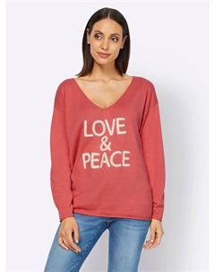 Вязаный свитер "Пуловер", коралловый Heine