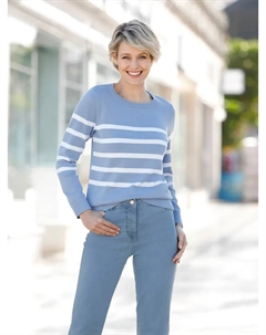 Вязаный свитер "Пуловер", голубой Classic basics