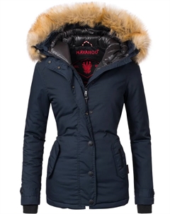 Зимняя куртка "Лаура" с капюшоном, элегантная парка с капюшоном из искусственного меха, синий Navahoo