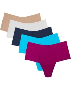 Стринги Breathesoft High Rise Thong 5 Pack, цвет Marshmallow/Biscotti/Hot Fuchsia/Nightshade/Pacific Blue Hanky panky