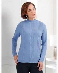 Классический свитер с воротником стойкой "Пуловер", цвет Bleu-Meliert Classic