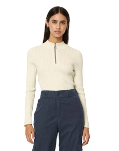 Вязаный свитер DENIM "из ребристого трикотажа", белый Marc o'polo