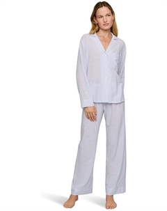 Пижама Nautico Long Pj Set, цвет White/Cornflower Blue Eberjey