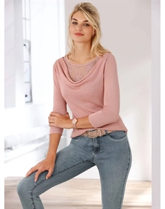 Вязаный свитер "Пуловер", розовый Heine